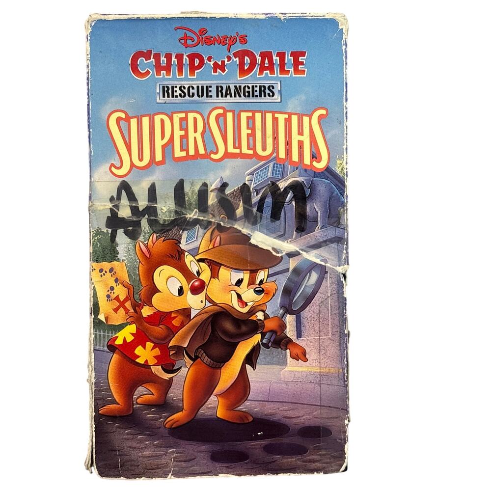 Disneys Chip N Dale Rescue Rangers Super Sleuths VHS 1991 damaged slipcover